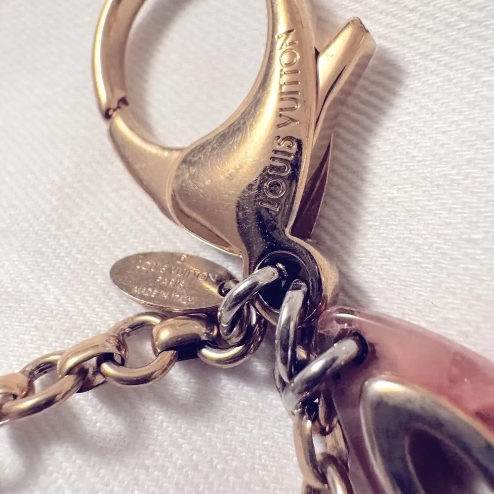 Louis Vuitton Bijou De Sac Insolence Bag Charm Keychain Gold Resin Multicolor